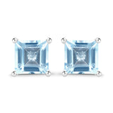 2.50 Carat Genuine Swiss Blue Topaz .925 Sterling Silver Earrings