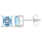 2.50 Carat Genuine Swiss Blue Topaz .925 Sterling Silver Earrings