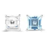 2.50 Carat Genuine Swiss Blue Topaz .925 Sterling Silver Earrings