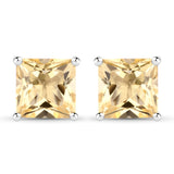 3.06 Carat Genuine Citrine .925 Sterling Silver Earrings