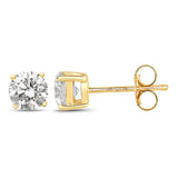 0.76 Carat Genuine Lab Grown Diamond 14K Yellow Gold Earrings