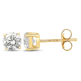 1.00 Carat Genuine Lab Grown Diamond 14K Yellow Gold Earrings