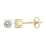 0.26 Carat Genuine Lab Grown Diamond 14K Yellow Gold Earrings