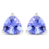 1.29 Carat Genuine Tanzanite 14K White Gold Earrings