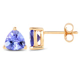 1.29 Carat Genuine Tanzanite 14K Yellow Gold Earrings