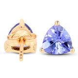 1.29 Carat Genuine Tanzanite 14K Yellow Gold Earrings