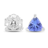 1.50 Carat Genuine Tanzanite .925 Sterling Silver Earrings