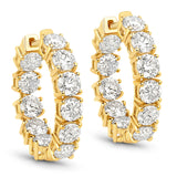 3.08 Carat Genuine Lab Grown Diamond 14K Yellow Gold Earrings