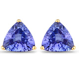 2.24 Carat Genuine Tanzanite 14K Yellow Gold Earrings