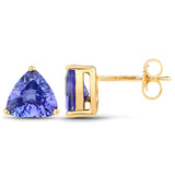 2.24 Carat Genuine Tanzanite 14K Yellow Gold Earrings