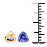 2.24 Carat Genuine Tanzanite 14K Yellow Gold Earrings
