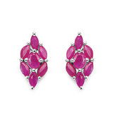 1.94 Carat Genuine Ruby .925 Sterling Silver Earrings