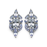 1.30 Carat Genuine Tanzanite .925 Sterling Silver Earrings