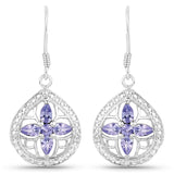 1.88 Carat Genuine Tanzanite .925 Sterling Silver Earrings