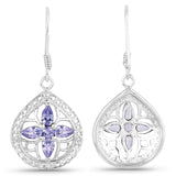 1.88 Carat Genuine Tanzanite .925 Sterling Silver Earrings