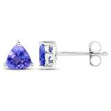 0.86 Carat Genuine Tanzanite 14K White Gold Earrings