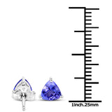 0.86 Carat Genuine Tanzanite 14K White Gold Earrings
