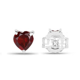 0.64 Carat Genuine Garnet .925 Sterling Silver Earrings