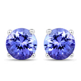 1.43 Carat Genuine Tanzanite 14K White Gold Earrings