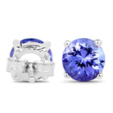 1.43 Carat Genuine Tanzanite 14K White Gold Earrings