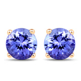1.43 Carat Genuine Tanzanite 14K Yellow Gold Earrings