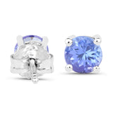 1.30 ct. Genuine Tanzanite .925 Sterling Silver Earrings