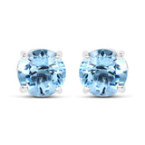 2.10 ct. Genuine Blue Topaz .925 Sterling Silver Earrings
