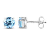 2.10 ct. Genuine Blue Topaz .925 Sterling Silver Earrings