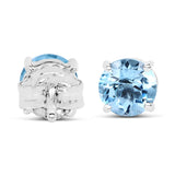 2.10 ct. Genuine Blue Topaz .925 Sterling Silver Earrings