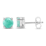 1.50 ct. Emerald .925 Sterling Silver Earrings