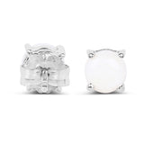 1.18 Carat Genuine Opal .925 Sterling Silver Earrings