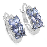 2.04 ct Genuine Tanzanite .925 Sterling Silver Earrings for women