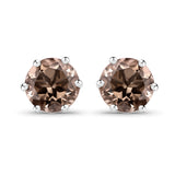 0.74 Carat Genuine Smoky Quartz .925 Sterling Silver Earrings