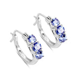 1.58 ct. Genuine Tanzanite .925 Sterling Silver Earrings
