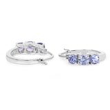 1.58 ct. Genuine Tanzanite .925 Sterling Silver Earrings
