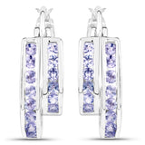 1.40 Carat Genuine Tanzanite .925 Sterling Silver Earrings