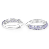 3.06 Carat Genuine Tanzanite .925 Sterling Silver Earrings