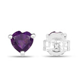 1.40 ct Genuine Amethyst .925 Sterling Silver Earrings