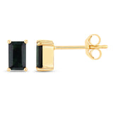 0.64 Carat Genuine Green Tourmaline 14K Yellow Gold Earrings