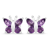 1.00 ct Genuine Amethyst .925 Sterling Silver Earrings