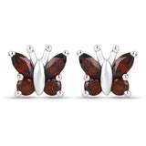 1.28 Carat Genuine Garnet .925 Sterling Silver Earrings