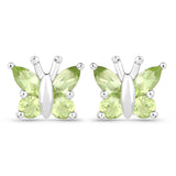 1.00 Carat Genuine Peridot .925 Sterling Silver Earrings