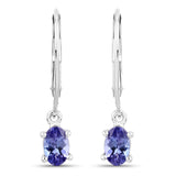 0.88 ct. Genuine Tanzanite 14K White Gold Earrings