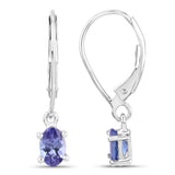 0.88 ct. Genuine Tanzanite 14K White Gold Earrings