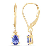 0.88 ct. Genuine Tanzanite 14K Yellow Gold Earrings