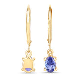 0.88 ct. Genuine Tanzanite 14K Yellow Gold Earrings