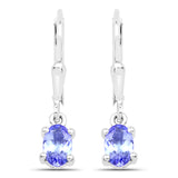 0.88 Carat Genuine Tanzanite .925 Sterling Silver Earrings