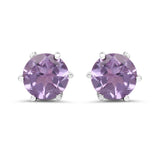 0.48 Carat Genuine Amethyst .925 Sterling Silver Earrings