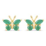 0.50 Carat Genuine Emerald .925 Sterling Silver Earrings