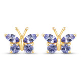 0.60 ct. Genuine Tanzanite .925 Sterling Silver Earrings